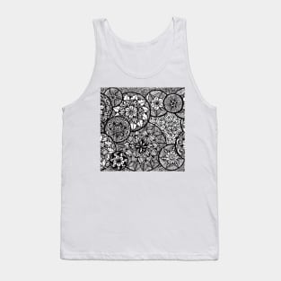 Monochrome Mandala/Zentangle bubbles Tank Top